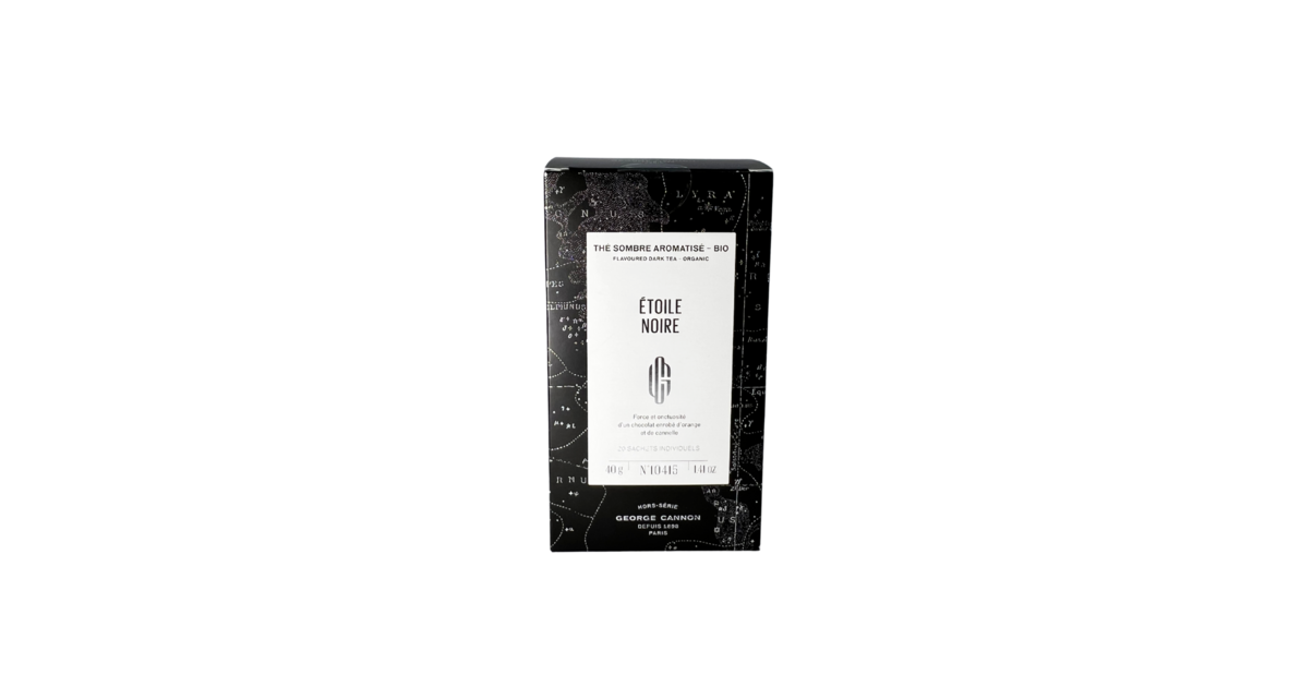 ÉTOILE NOIRE THÉ SOMBRE AROMATISÉ BIO BOÎTE 20 SACHETS Thé et